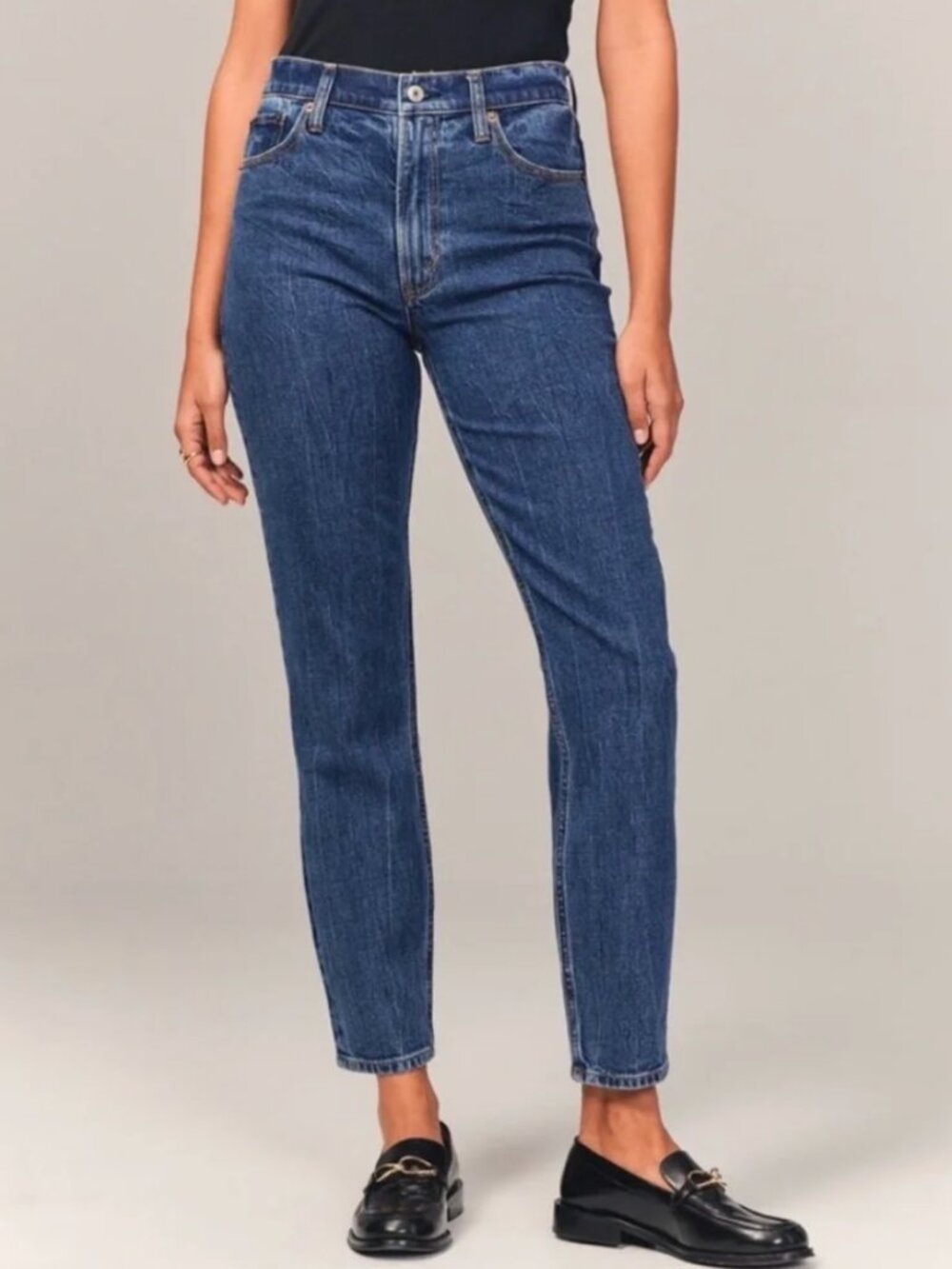 Abercrombie & Fitch The Mom High Rise Jeans Women's Size 29 Classic Blue Denim